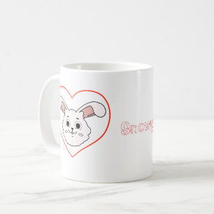Mug Mugueuse Adorable Lapin Cœur - Cadeau pour Amateur