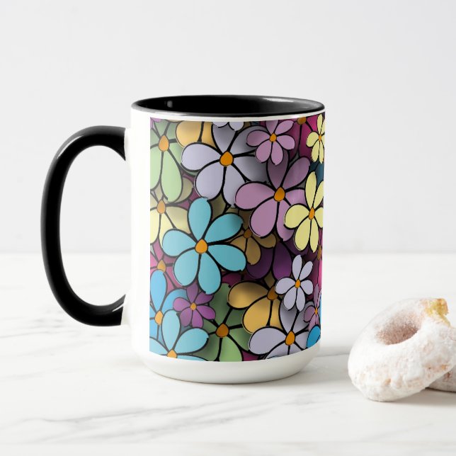Mug Mulicolor floral (Avec donut)