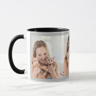 Mug Multi Photo Collage Moderne Personnalisé chatte ad