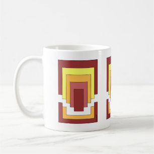 Mug Multicolor Abstrait rectangle (style les années 70