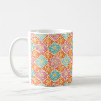 Mug Multicolor Flower Mosaic Retro