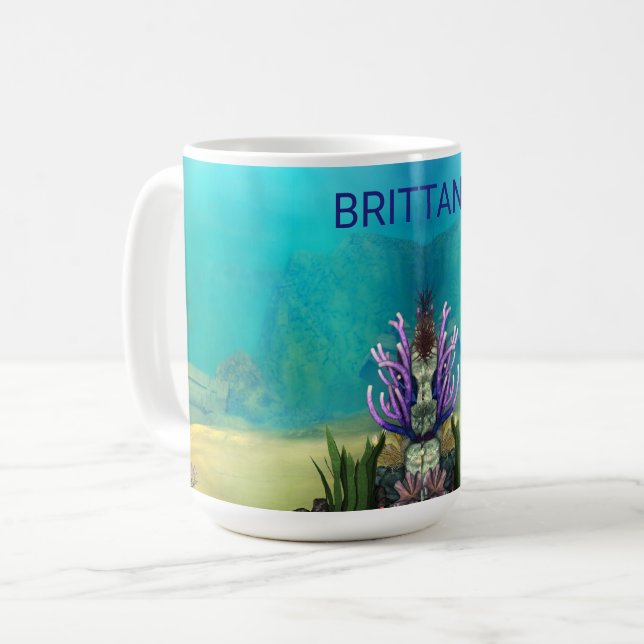 Mug Multicolor personnalisé sous la mer (Devant gauche)
