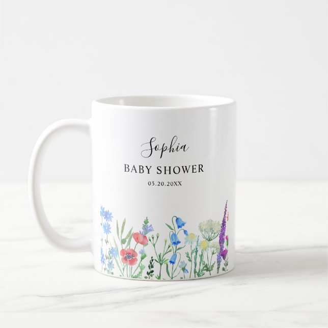 Mug Multihued Wildflower Baby Shower Celebration (Gauche)