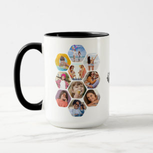 Mug Multiphoto Collage simple moderne personnalisé