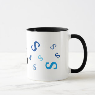Mug - Multiple Blue Letters
