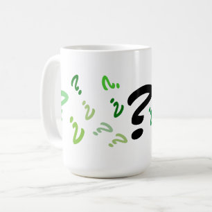Mug - Multiple Green Question Marks (rev)