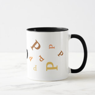 Mug - Multiple Orange and Brown Letters