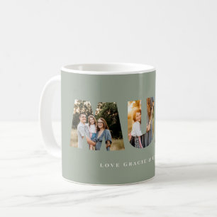 Mug Mum 3 photo moderne élégante sage vert journée des