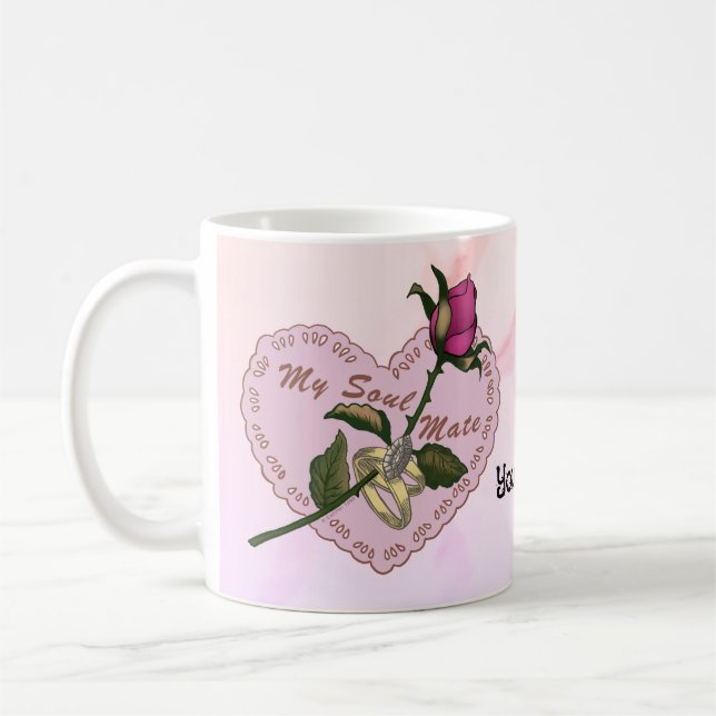 Mug muqueuses de rose soul mate (Gauche)