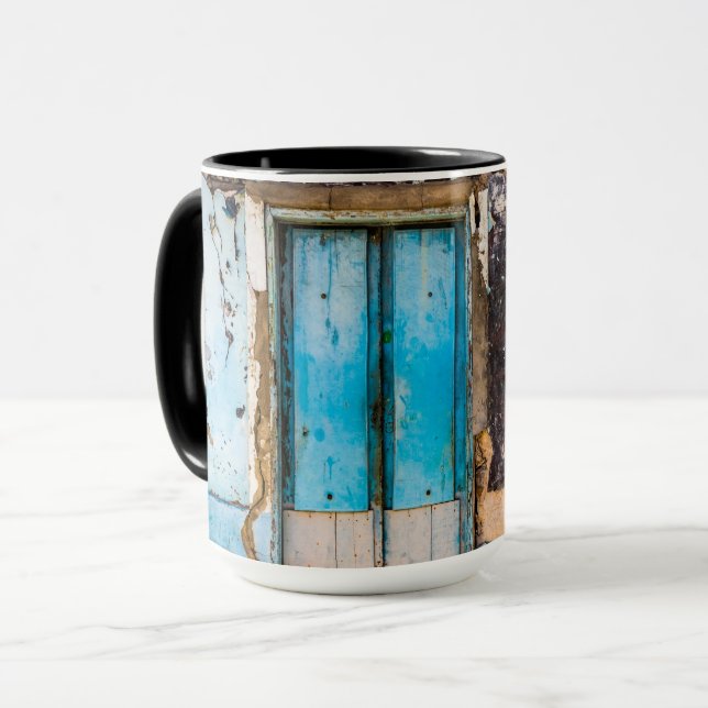 Mug Mur bleu et porte (Devant gauche)