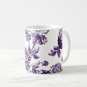 Mug Mûre noire Toile floral vintage pourpre No.2