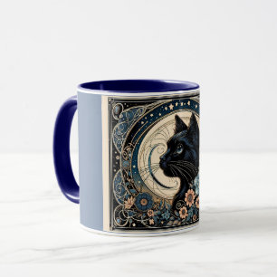 Mug Muse de minuit dans un cadre de lune à pétales