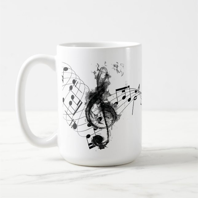 Mug Music Note Luxe noir et blanc (Gauche)