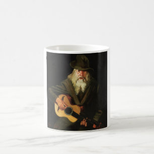 Mug Musicien de Hobo (Vieux Homme Guitariste) (Vintage