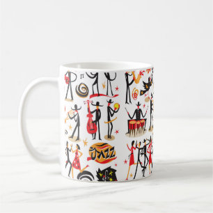 Mug musiciens de jazz - jeu d'icônes. Isolé sur fond b