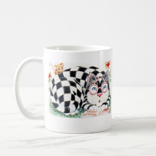 Mug Musique à damiers chat (Gauche)