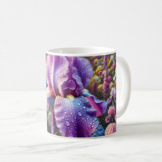 Mug Musique à fleurs avec fleur de lavande iris