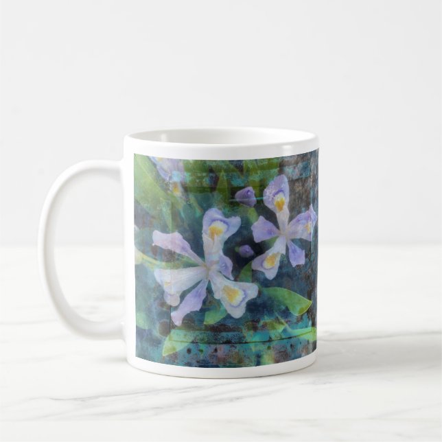 Mug Musique à fleurs blanches violettes (Gauche)