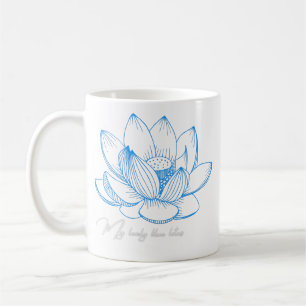 Mug Musique à fleurs de Lotus bleu