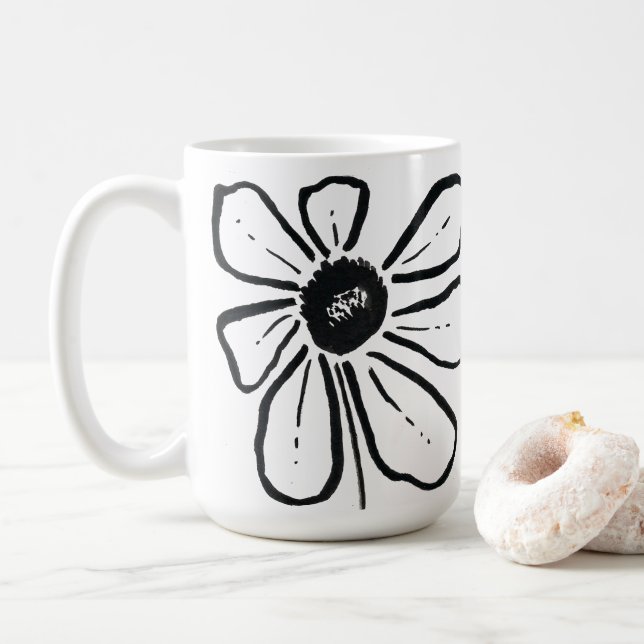 Mug Musique à fleurs moderne (Avec donut)