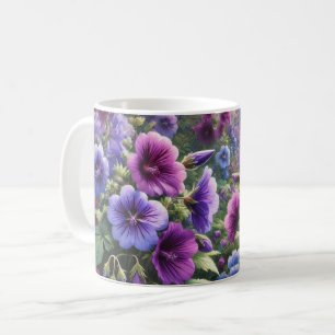 Mug Musique à fleurs violettes et violettes