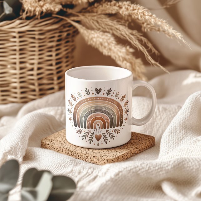Mug Musique arc-en-ciel en terre cuite Boho (Créateur téléchargé)