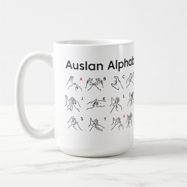 Mug Musique AUSLAN ALPHABET (Gauche)