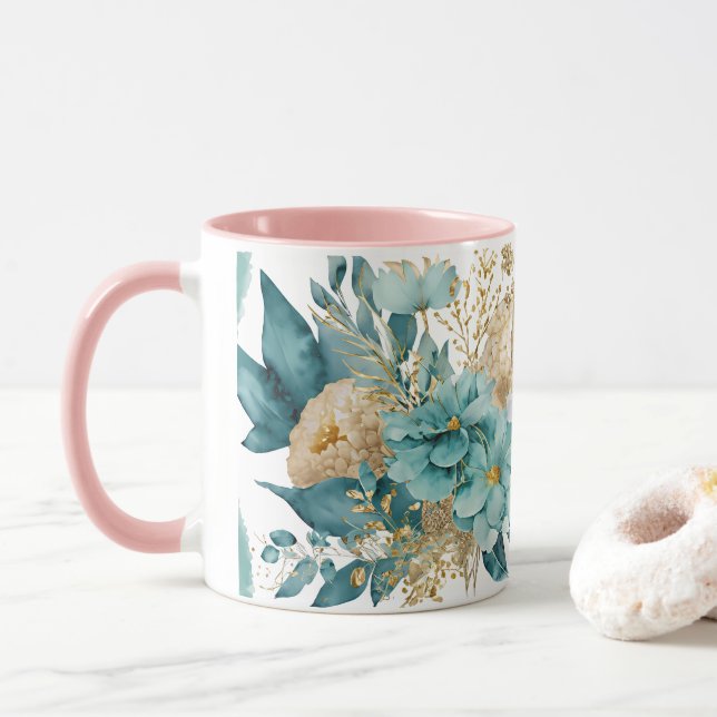 Mug Musique avec fleurs (Avec donut)