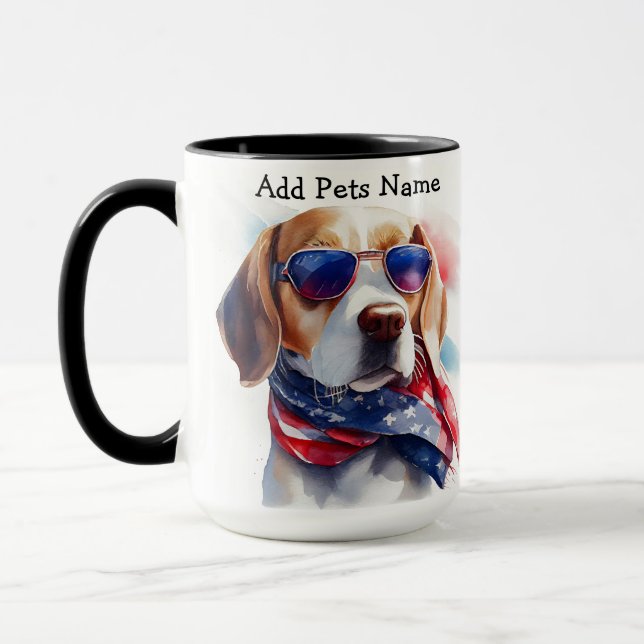 Mug Musique Beagle personnalisée (Gauche)