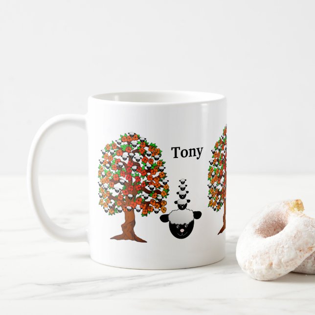 Mug Musique blanche de l'arbre du mouton (Avec donut)