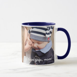 Mug Musique Bleue À Ringes Ajouter Photo Et Texte
