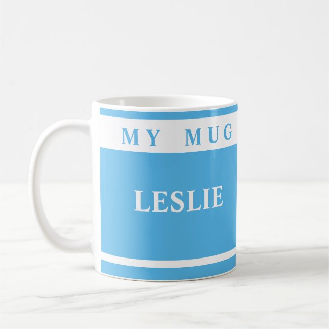 Mug Musique bleue avec des noms (Gauche)