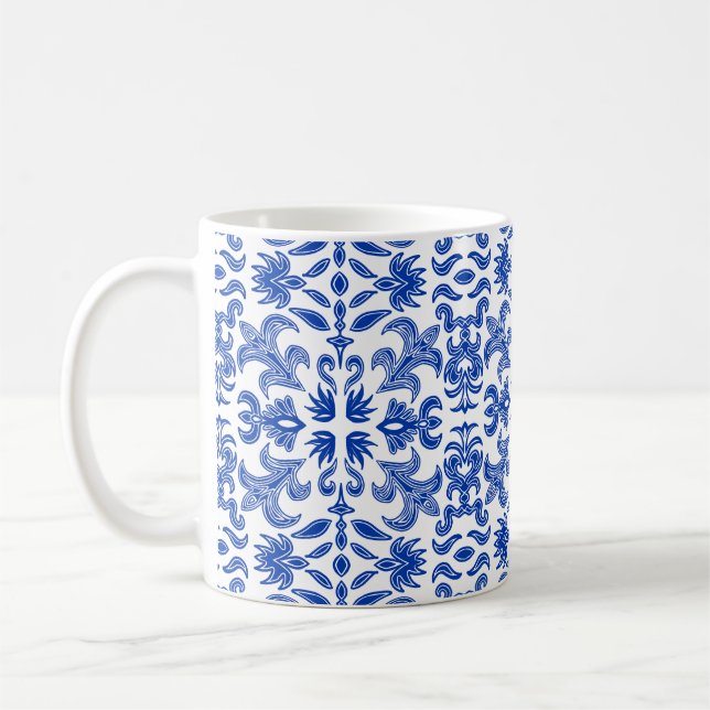 Mug Musique bleue et blanche méditerranéenne (Gauche)