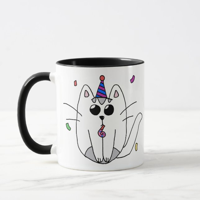 Mug Musique cadeau d'anniversaire avec chat (Gauche)