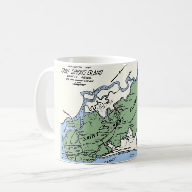 Mug Musique cartographique de l'île St Simons (Devant gauche)