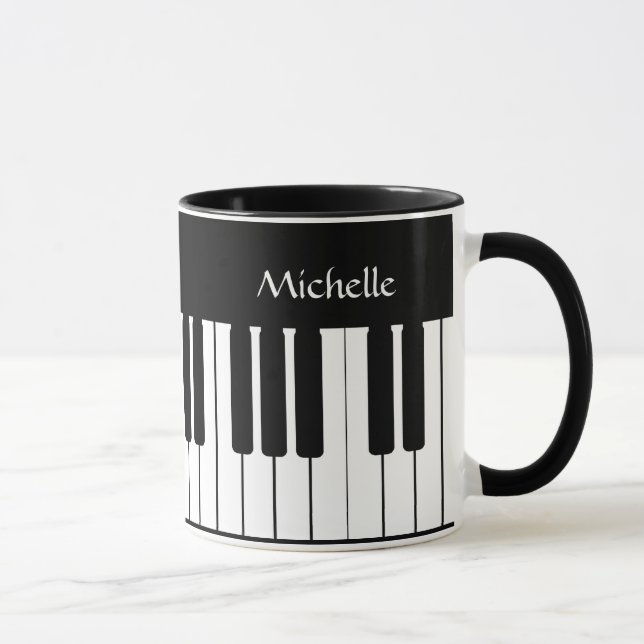 Mug Musique clavier de piano Musique personnalisée (Droite)
