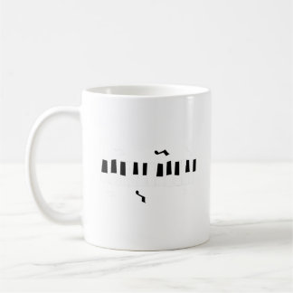 Mug Musique Clavier Piano Noir Et Blanc Avec Note