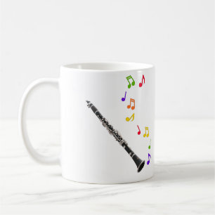 Mug Musique colorée de clarinette à gauche