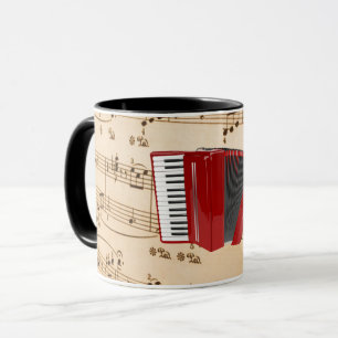 Mug Musique d'accordéon, dessin populaire,