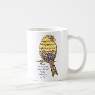 Mug Musique dans la citation d'âme et oiseau note de m