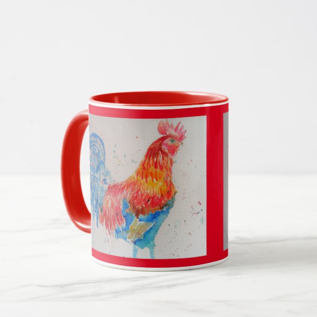 Mug Musique d'aquarelle rouge (Devant gauche)