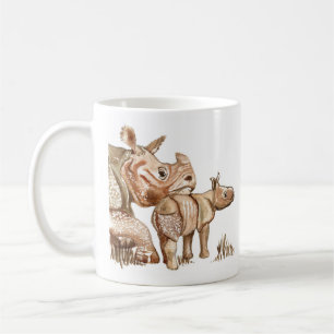 Mug Musique d'art de la mère et du bébé Rhinoceros