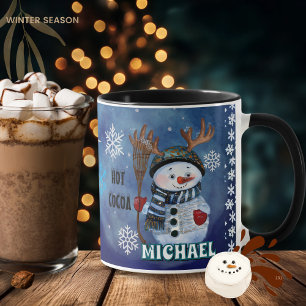 Mug Musique de cacao chaud Snowman enchantée