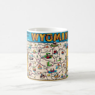 Mug Musique de carte du Wyoming vintage
