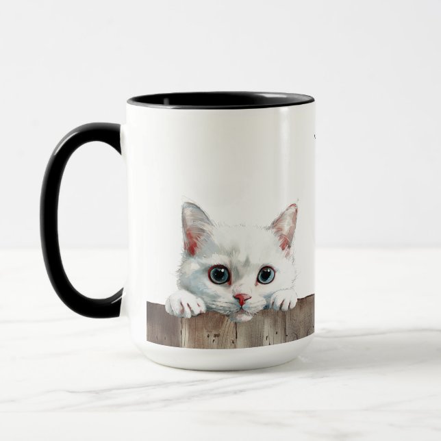 Mug Musique de chat blanc russe (Gauche)