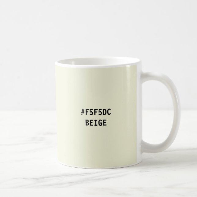 Mug Musique de code hexadécimal de couleur beige (Droite)