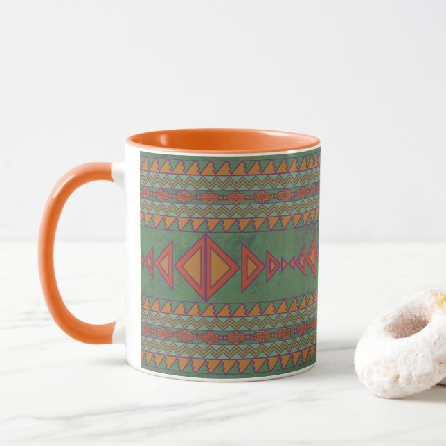 Mug Musique de conception géométrique verte Sagebrush  (Avec donut)