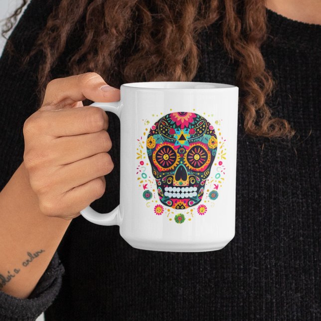 Mug Musique de crâne mexicaine (Créateur téléchargé)