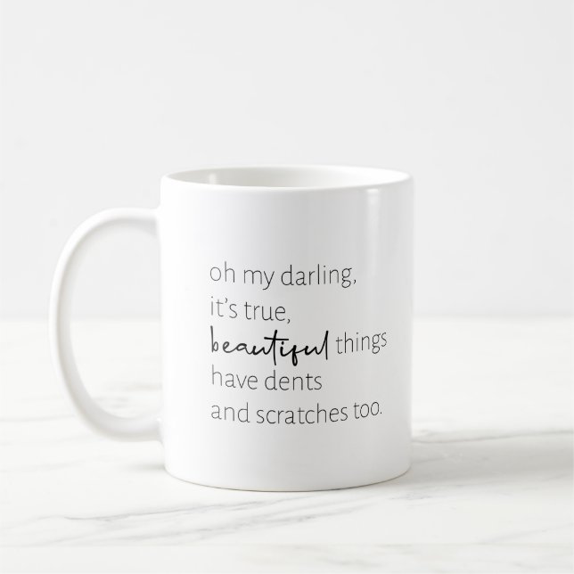 Mug Musique de devis | Noir et blanc (Gauche)
