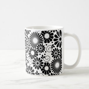 Mug Musique de fleurs blanches rétro